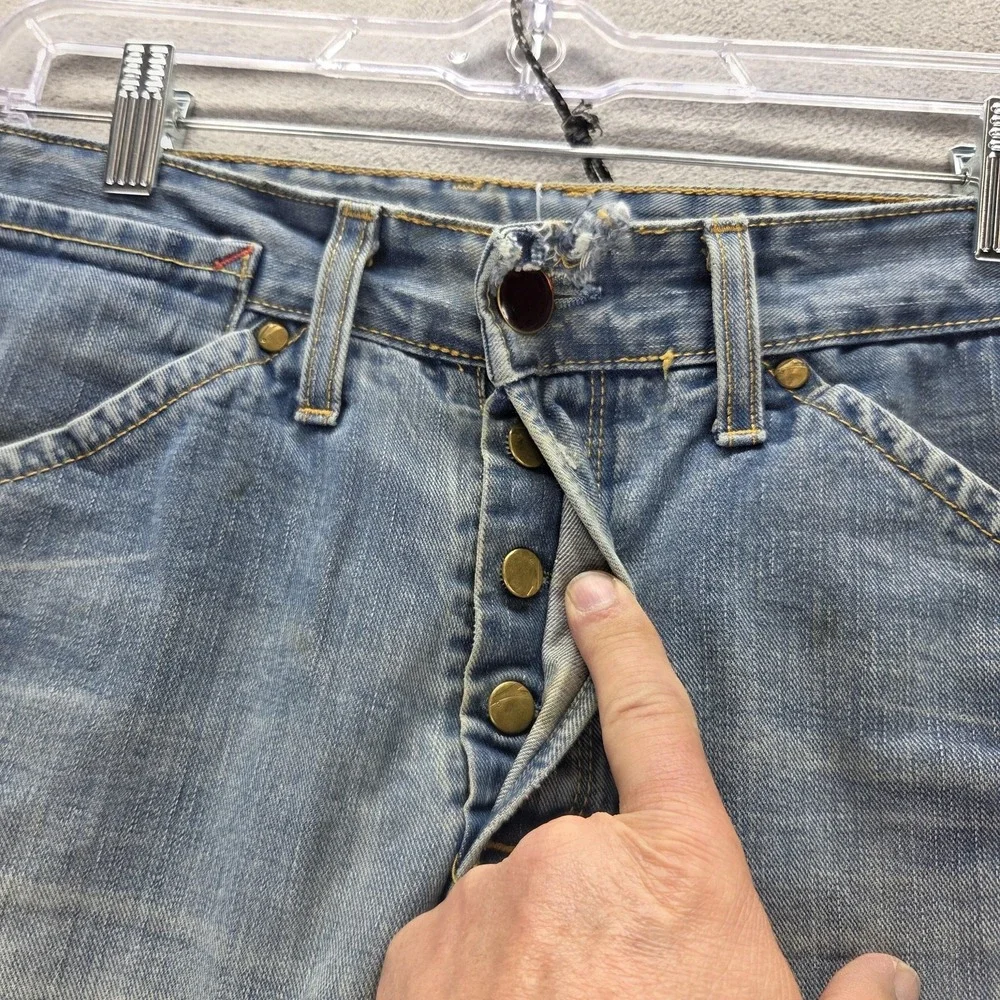 Vintage Levis Engineered Jeans Mens 31x30 Blue Twisted Light Wash Button Fly